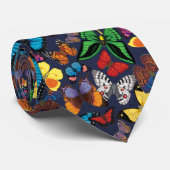Butterfly World Navy Stropdas (Opgerold)
