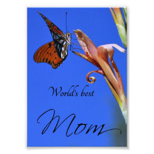 Butterfly "World's Best Mam" Foto afdrukken