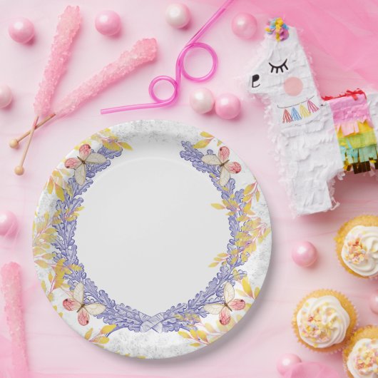 Butterfly Wreath Paper Bord (Feest)