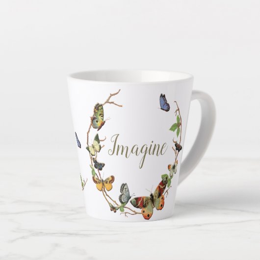 Butterfly Wreath Personaliseer Mok (Rechterhoek)