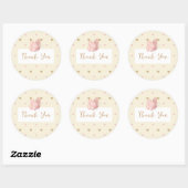 Butterfly Yellow Baby shower Dank u Ronde Sticker (Vel)