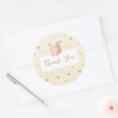 Butterfly Yellow Baby shower Dank u Ronde Sticker (Envelop)