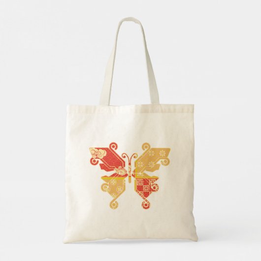 Butterfly Yellow Kimono Pattern Tote Bag (Achterkant)