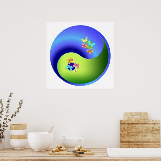 Butterfly Yin Yang Poster (Keuken)