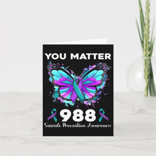 Butterfly You Problem 988 Zelfmoordpreventie bewus Kaart (Voorkant)