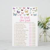 Butterfly zei dat ze Vrijgezellenfeest Game zei Briefpapier (Staand voorkant)