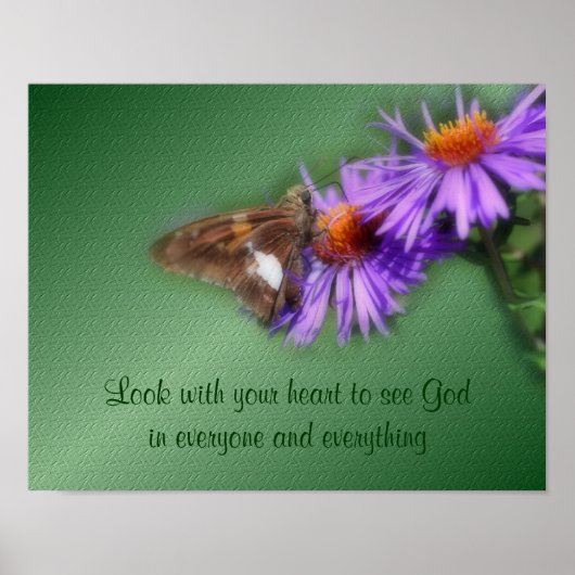 Butterfly Zie God Inspirerend Citaat Natuur Poster (Voorkant)