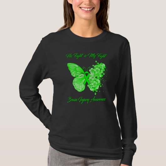 Butterfly Zijn gevecht is mijn 'Fight Brain Injury T-shirt (Voorkant)