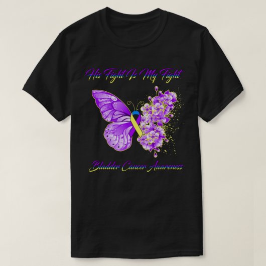 Butterfly Zijn gevecht is mijn strijd tegen blader T-shirt (Design voorkant)