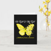 Butterfly zijn gevecht is mijn strijd tegen kanker kaart (Gele Bloem)