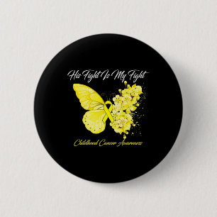 Butterfly zijn gevecht is mijn strijd tegen kanker ronde button 5,7 cm