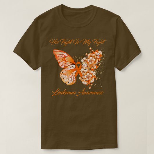 Butterfly Zijn gevecht is mijn strijd tegen leukem T-shirt (Design voorkant)