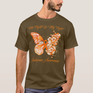 Butterfly Zijn gevecht is mijn strijd tegen leukem T-shirt