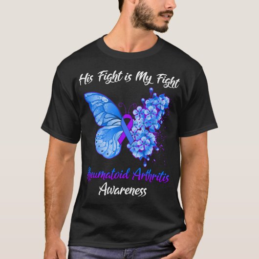 Butterfly Zijn gevecht is mijn strijd tegen reumat T-shirt (Voorkant)