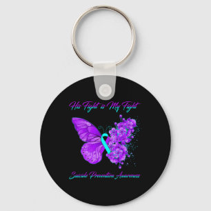 Butterfly Zijn gevecht is mijn strijd tegen zelfmo Sleutelhanger