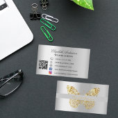 Butterfly zilver goud QR code Visitekaartje