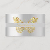 Butterfly zilver goud QR code Visitekaartje (Voorkant)