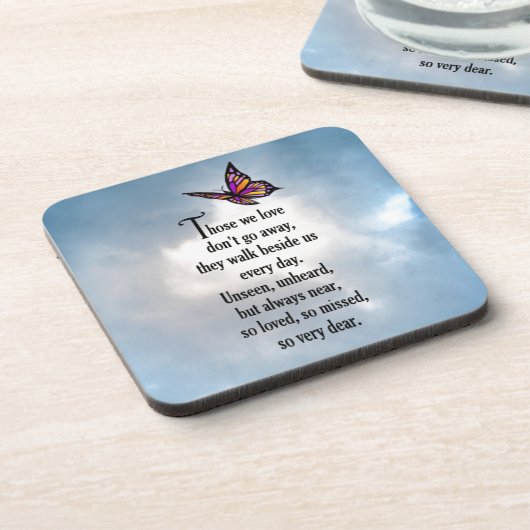 Butterfly "Zo geliefd" gedicht Drankjes Onderzetter (Linkerzijde)