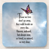 Butterfly "Zo geliefd" gedicht Drankjes Onderzetter (Voorkant)