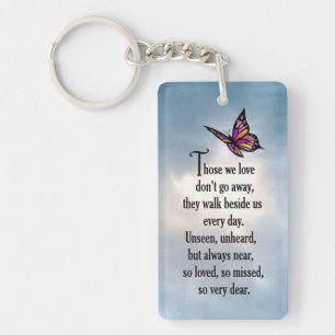 Butterfly "Zo geliefd" gedicht Sleutelhanger