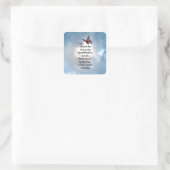 Butterfly "Zo geliefd" gedicht Vierkante Sticker (Tas)