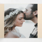 Butterfly zomerperzik zilveren roos bruiloft drieluik uitnodiging (Binnenkant midden)