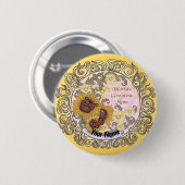 Butterfly Zonnebloem custom Mom Ronde Button 5,7 Cm (Voorkant /achterkant)