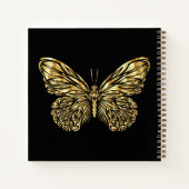 Butterfly zwart goud elegante naam notitieboek (Achterkant)