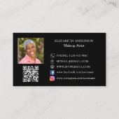 Butterfly zwart goud QR code foto Visitekaartje (Achterkant)