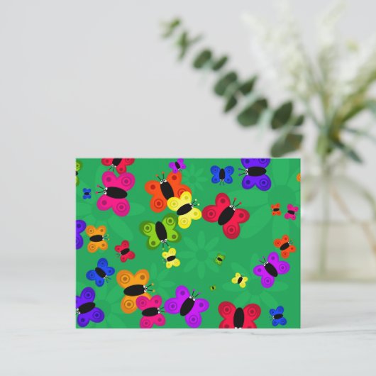 Butterfly-zwerm Briefkaart (Staand voorkant)