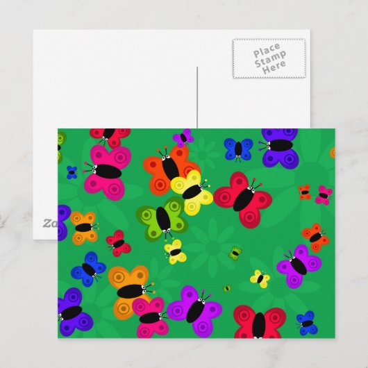 Butterfly-zwerm Briefkaart (Voorkant / Achterkant)