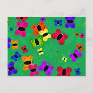 Butterfly-zwerm Briefkaart