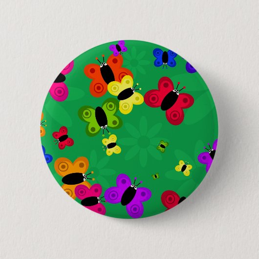 Butterfly-zwerm Ronde Button 5,7 Cm (Voorkant)