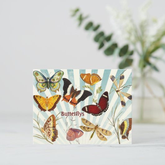 Butterflys Briefkaart (Staand voorkant)