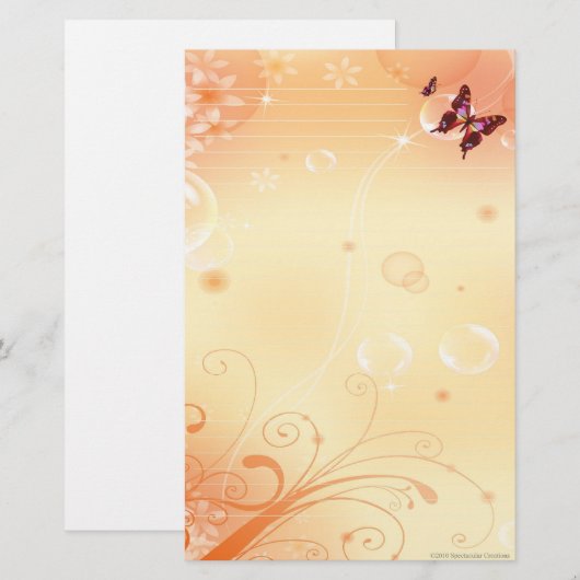 🦋 Butterflys en Bubbles Briefpapier (Voorkant / Achterkant)