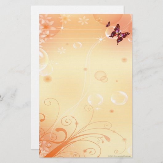 Butterflys en Bubbles Briefpapier (Voorkant / Achterkant)