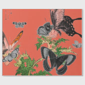 BUTTERLIE VAN Wrapppapier EN RODE JAPANS Cadeaupapier (Vlak)