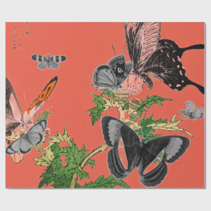 BUTTERLIE VAN Wrapppapier EN RODE JAPANS Cadeaupapier