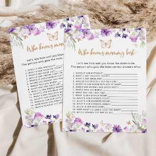 Butterly Who kent mamma best baby shower game