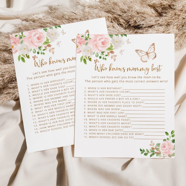 Butterly Who kent mamma best baby shower game (Creator heeft geüpload)