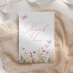 Butterly Wildflower Baby shower Bedankkaart<br><div class="desc">Zeg dank aan vrienden en familie voor het bijwonen van u of het baby shower van een geliefde met deze eenvoudige en elegante vlinder thema bedankkaarten.</div>