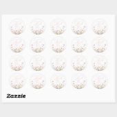 Butterly Wildflower Baby shower Ronde Sticker (Vel)