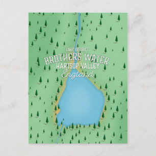 Buttermere meer, Lake District reisposter Briefkaart