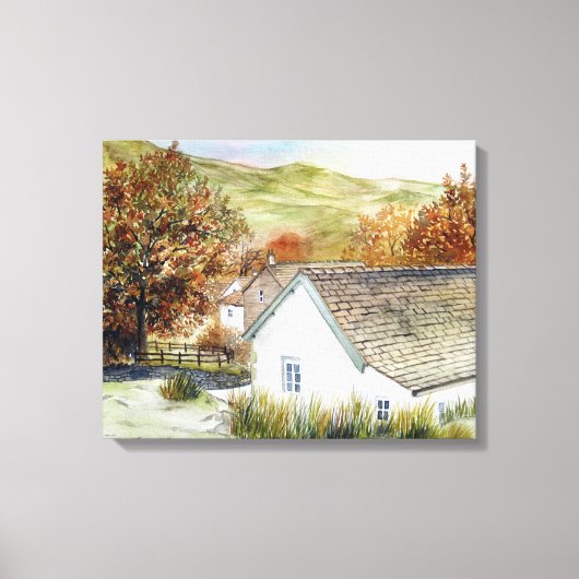 Buttermere Village, Lake District, Engeland Canvas Afdruk (Voorkant)