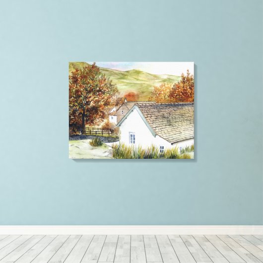 Buttermere Village, Lake District, England Canvas Afdruk (Insitu (Houten vloer))