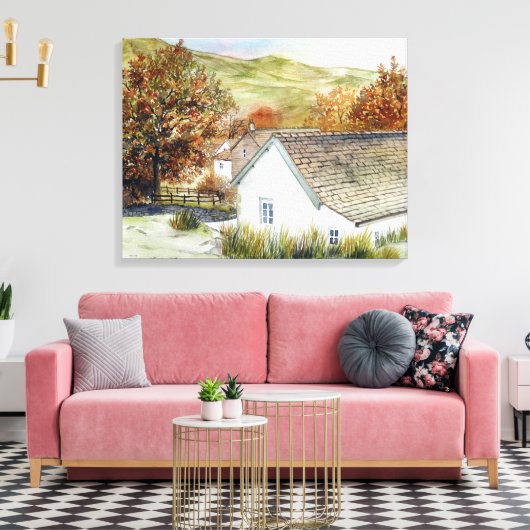 Buttermere Village, Lake District, England Canvas Afdruk (Insitu (Woonkamer))