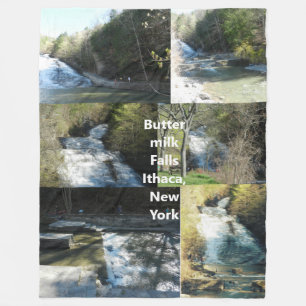 BUTTERMILK FALLS ITHACA NEW YORK worp Fleece Deken