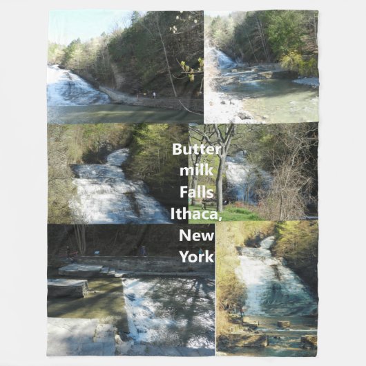 BUTTERMILK FALLS ITHACA NEW YORK worp Fleece Deken (Voorkant)