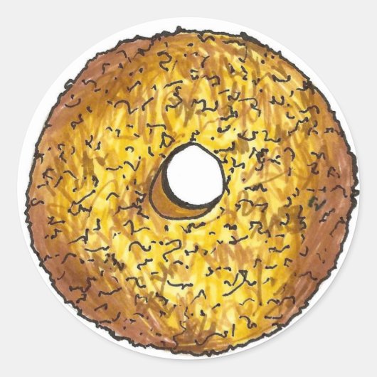 Butternut Crunch Donut Doughnut Breakfast Pastry Ronde Sticker (Voorkant)