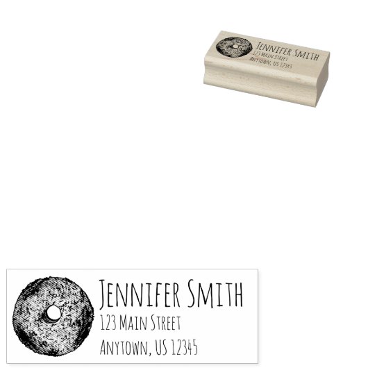 Butternut Crunch Donut Doughnut Junk Food Adres Rubberstempel (Gestempeld)